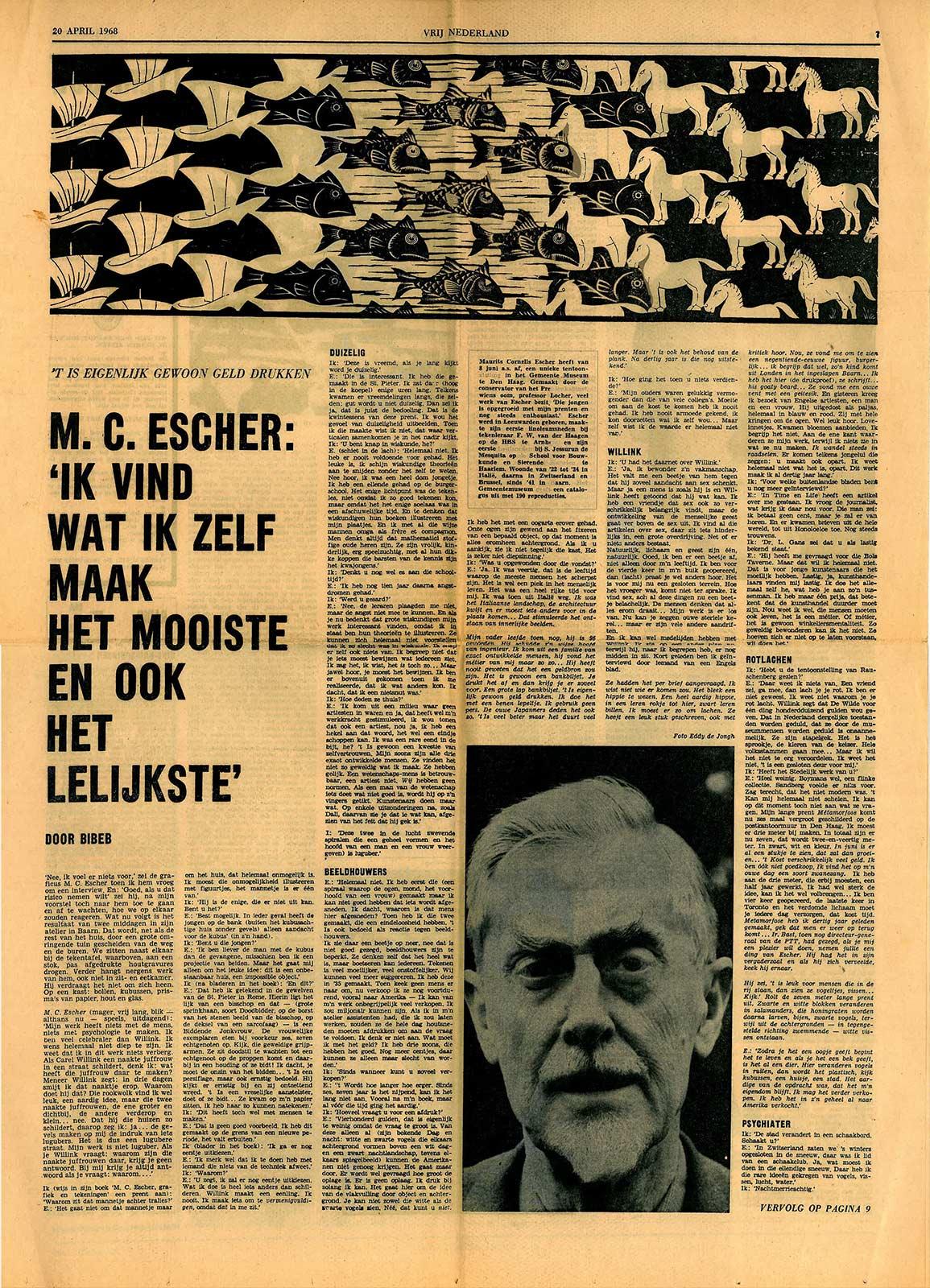 Interview in Vrij Nederland, 1968