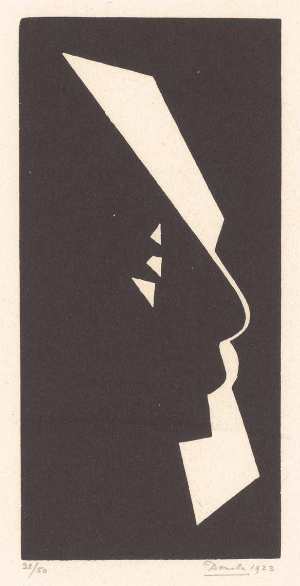 César Domela, Portrait de mon père, houtsnede, 1923. Collectie Kunstmuseum Den Haag