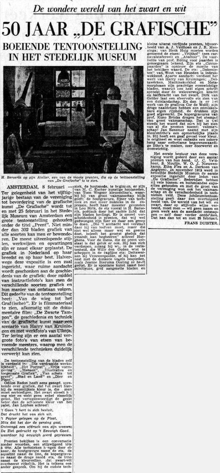 De Tijd, 8 February 1962