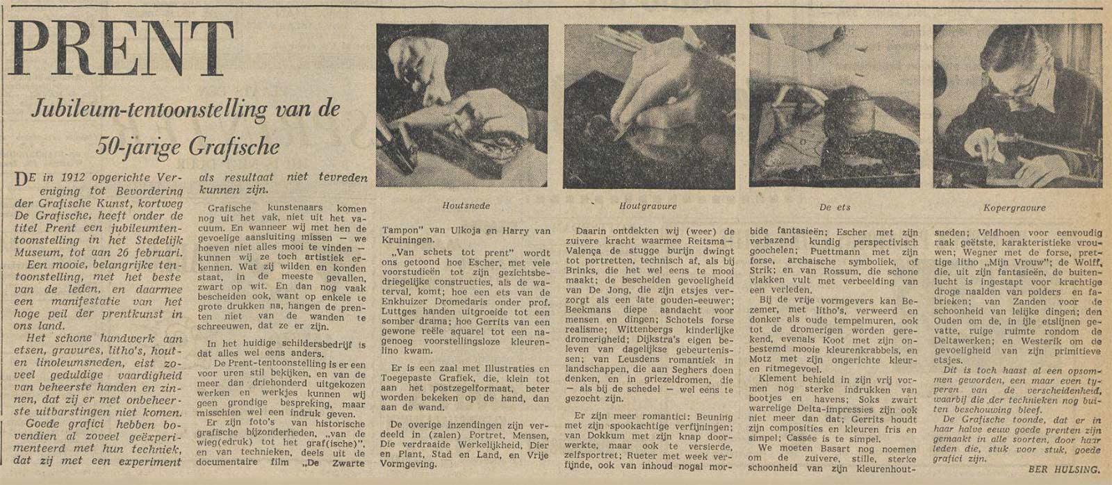 Dutch newspaper 'De Waarheid', 9 February 1962