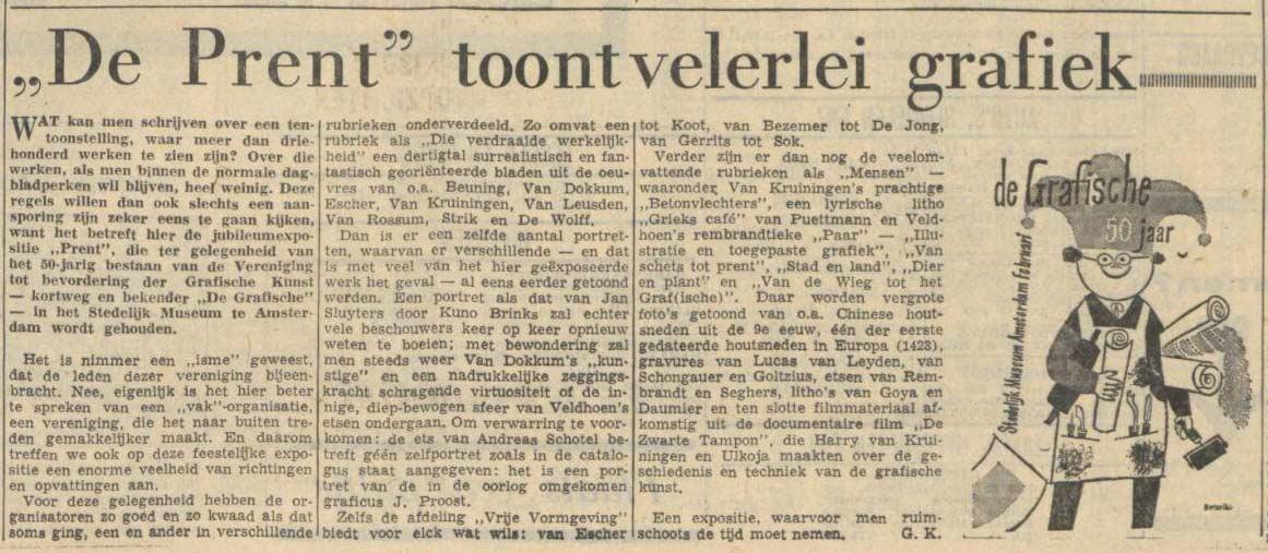 Dutch newspaper 'Trouw', 15 February 1962