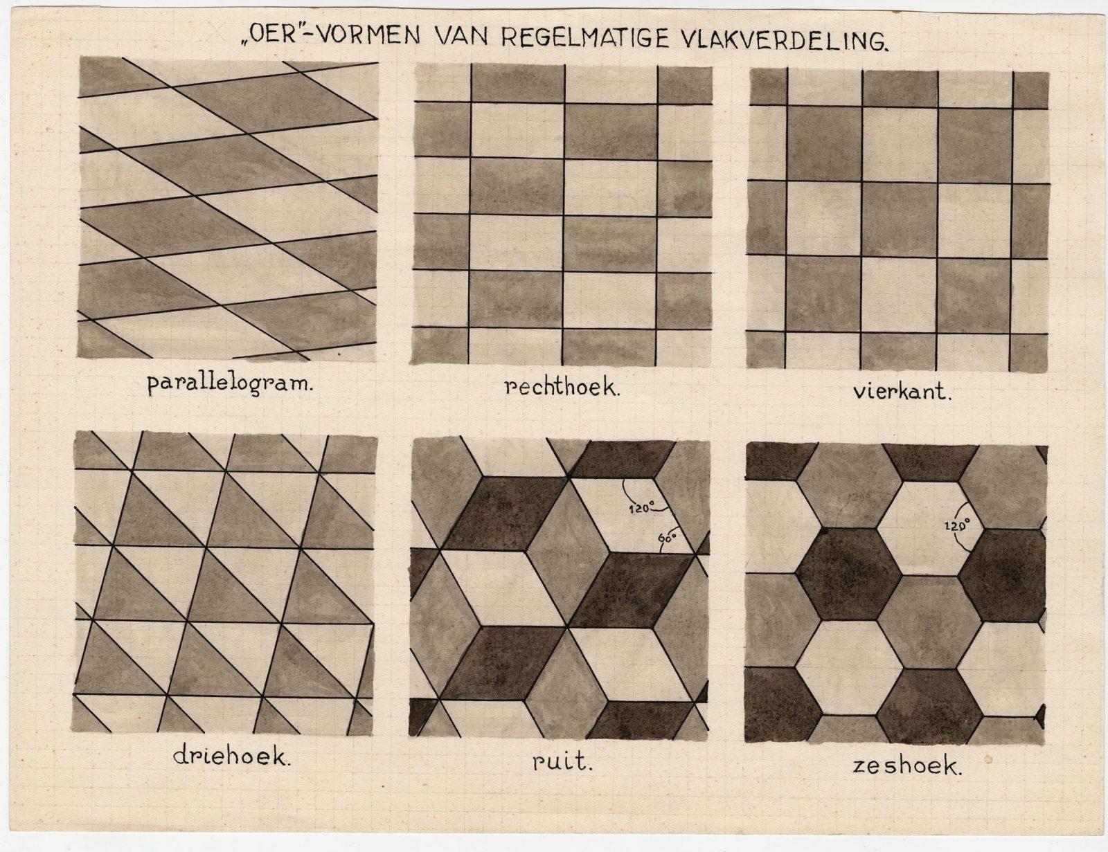 Voorbeelden uit lezing, gemaakt door M.C. Escher, 1960